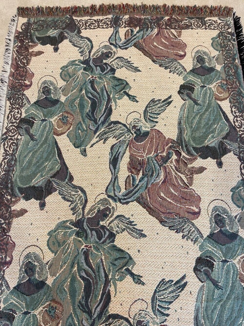 Goodwin Weavers Angelic Season Tapestry Throw Afghan Blanket 100% Cotton 46 x 67 - Picture 9 of 16
